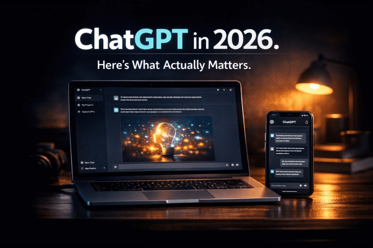 Laptop + phone ChatGPT interface