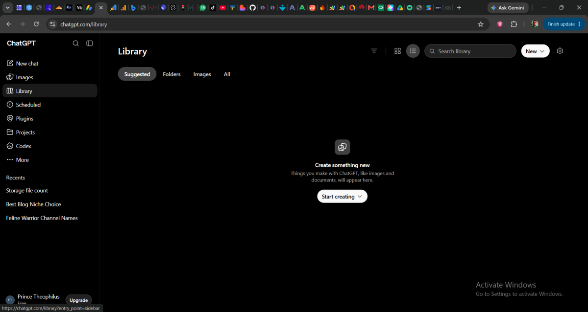Empty Library after ChatGpt finish deleting files