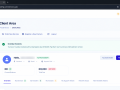 Listed Hosting client area dashboard showing hosting account and overdue invoice