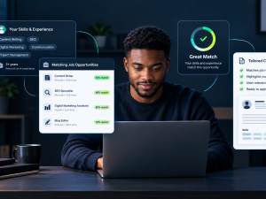 AI-powered job search helping job seekers match their skills and experience with suitable job opportunities using ChatGPT.