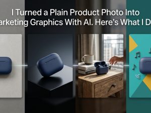 Product photo transformed into professional AI marketing graphics